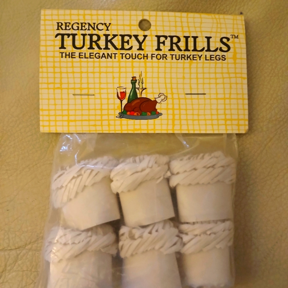 NWT..REGENCY TURKEY FRILLS FOR. TURKEY KEYS..ELEGANT..THANKSGIVING..DINNERS